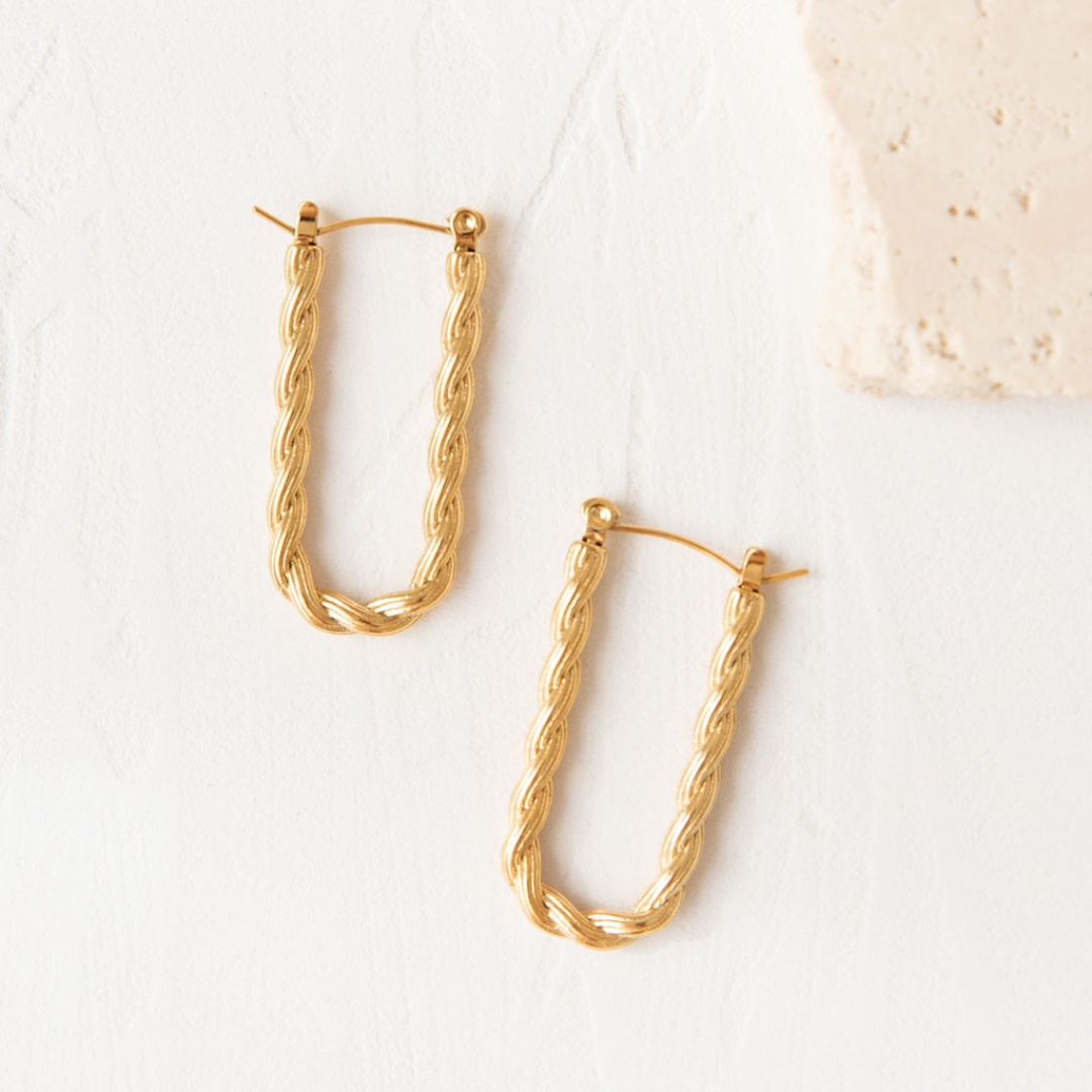 Sienna Earrings, Stainless Steel, 18K Gold Plating