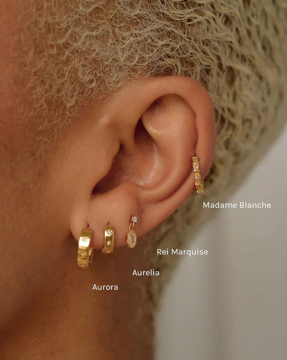 Aurelia Gemstone Huggie Hoops 9K Gold Filled