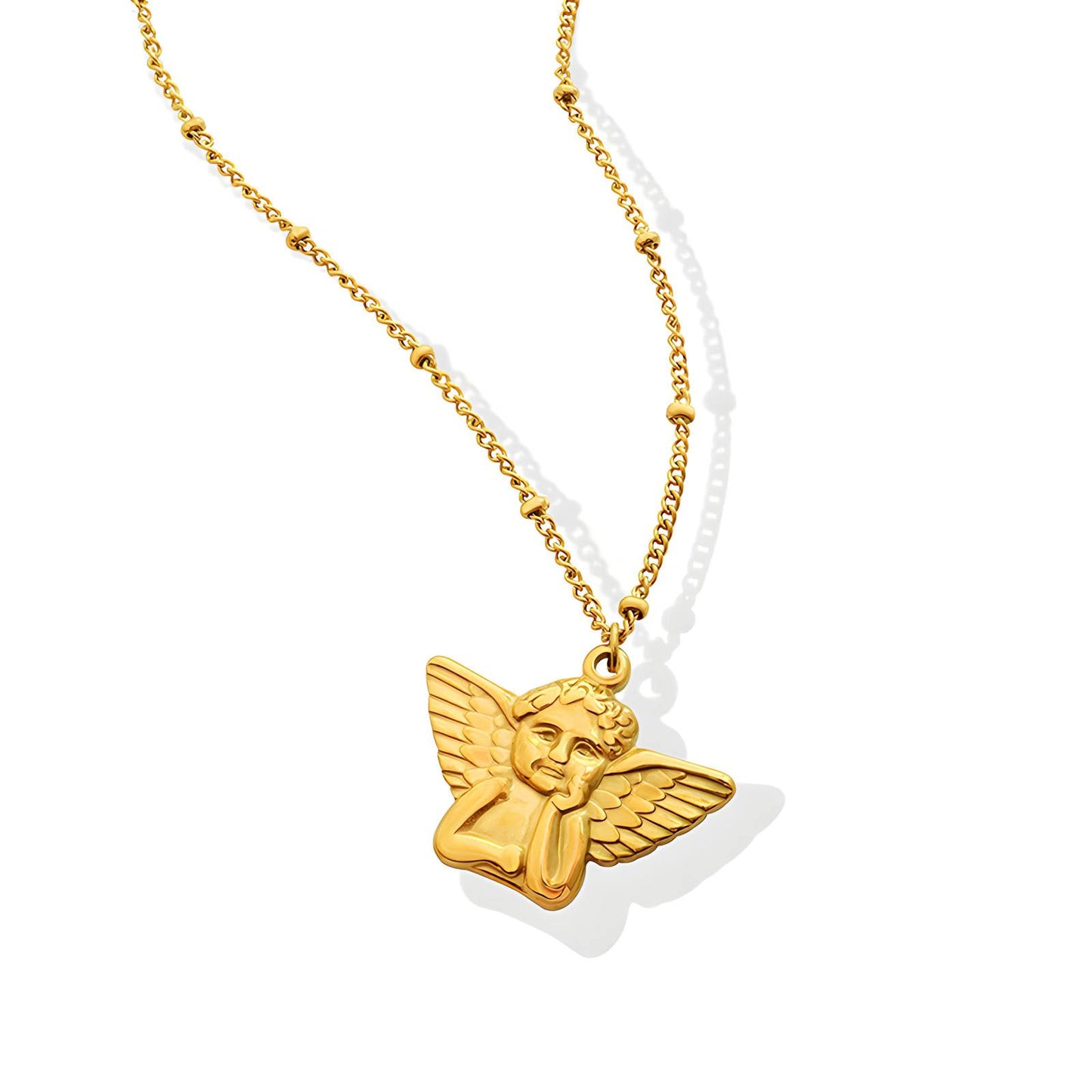 18K Gold Plated Stainless steel, Angel Necklace, Intensity