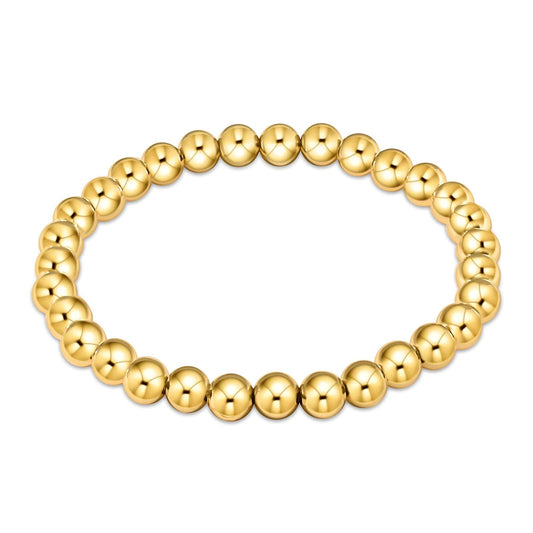 18K gold plated Stainless steel beaded bracelet, .6cm width, Intensity