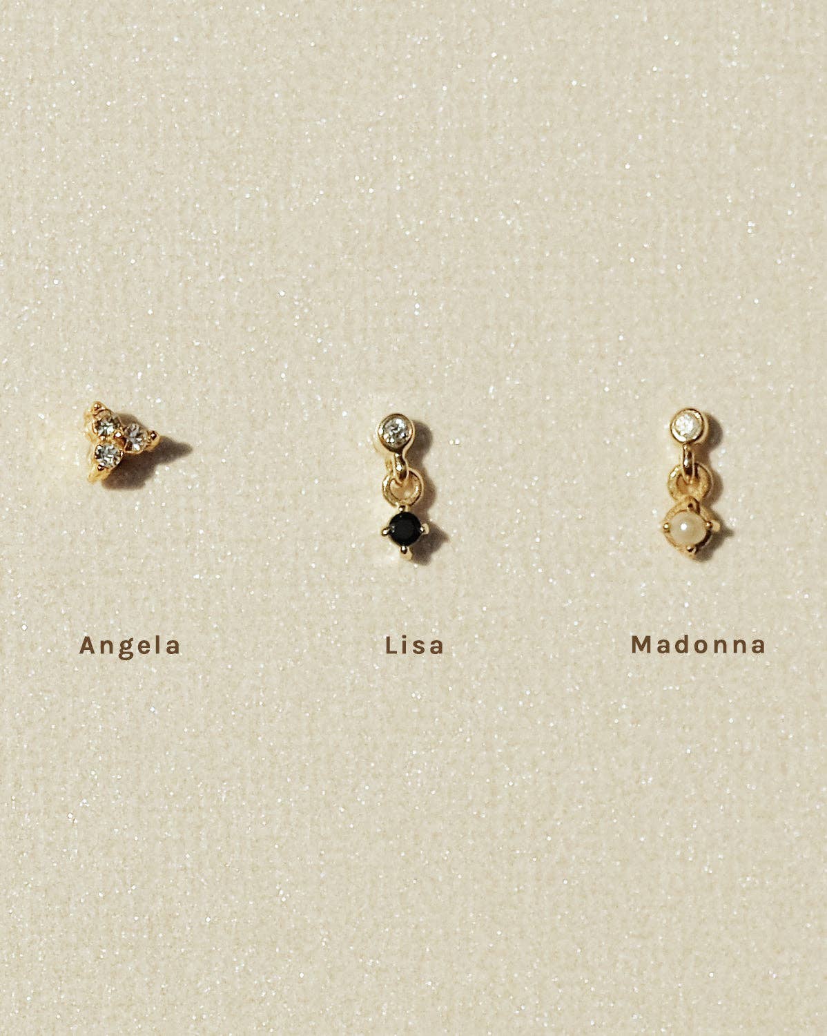 Angela Tiny Trio Stud - 18K Gold Fill