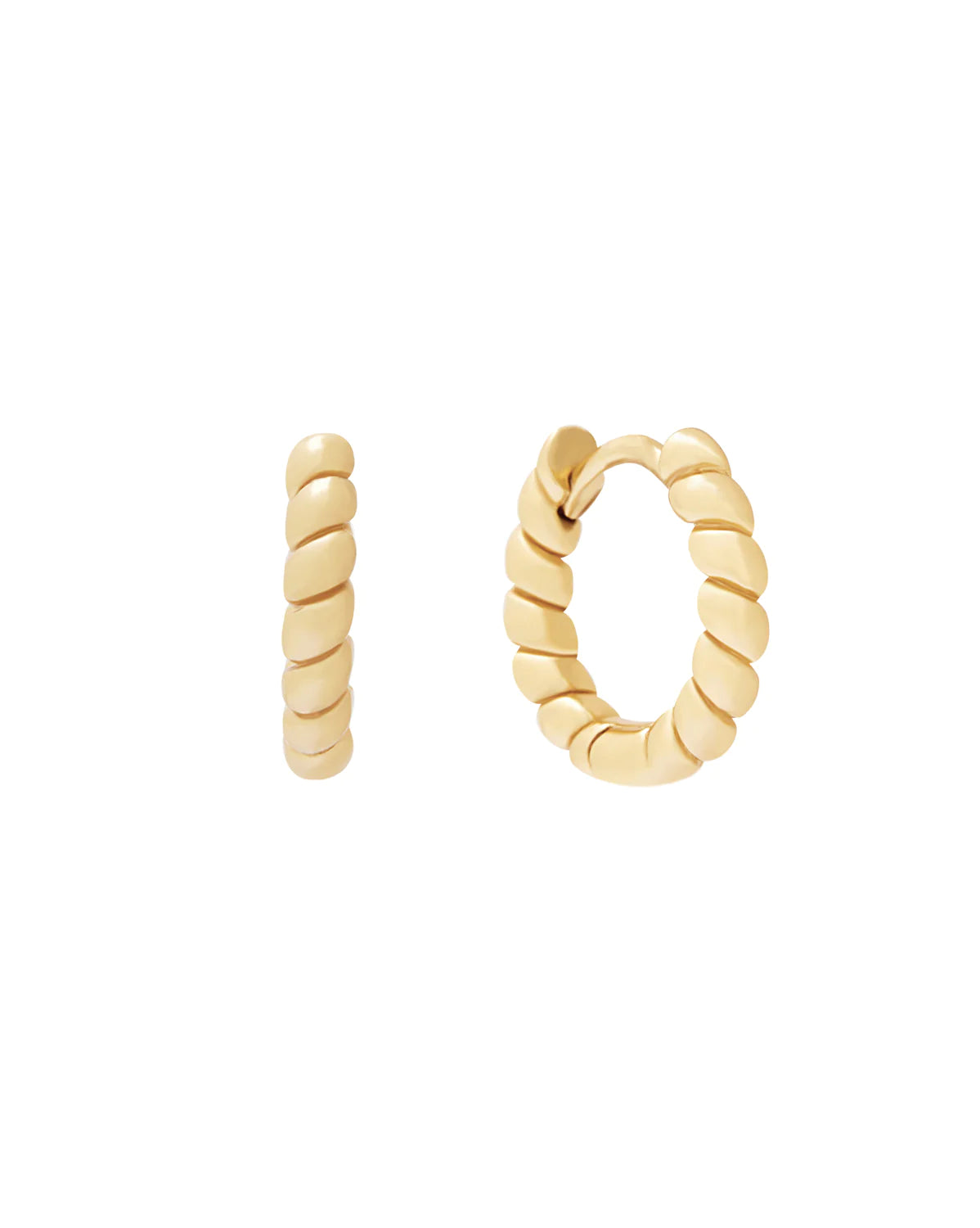 Bella Twist Huggie Hoops 18K Gold Fill