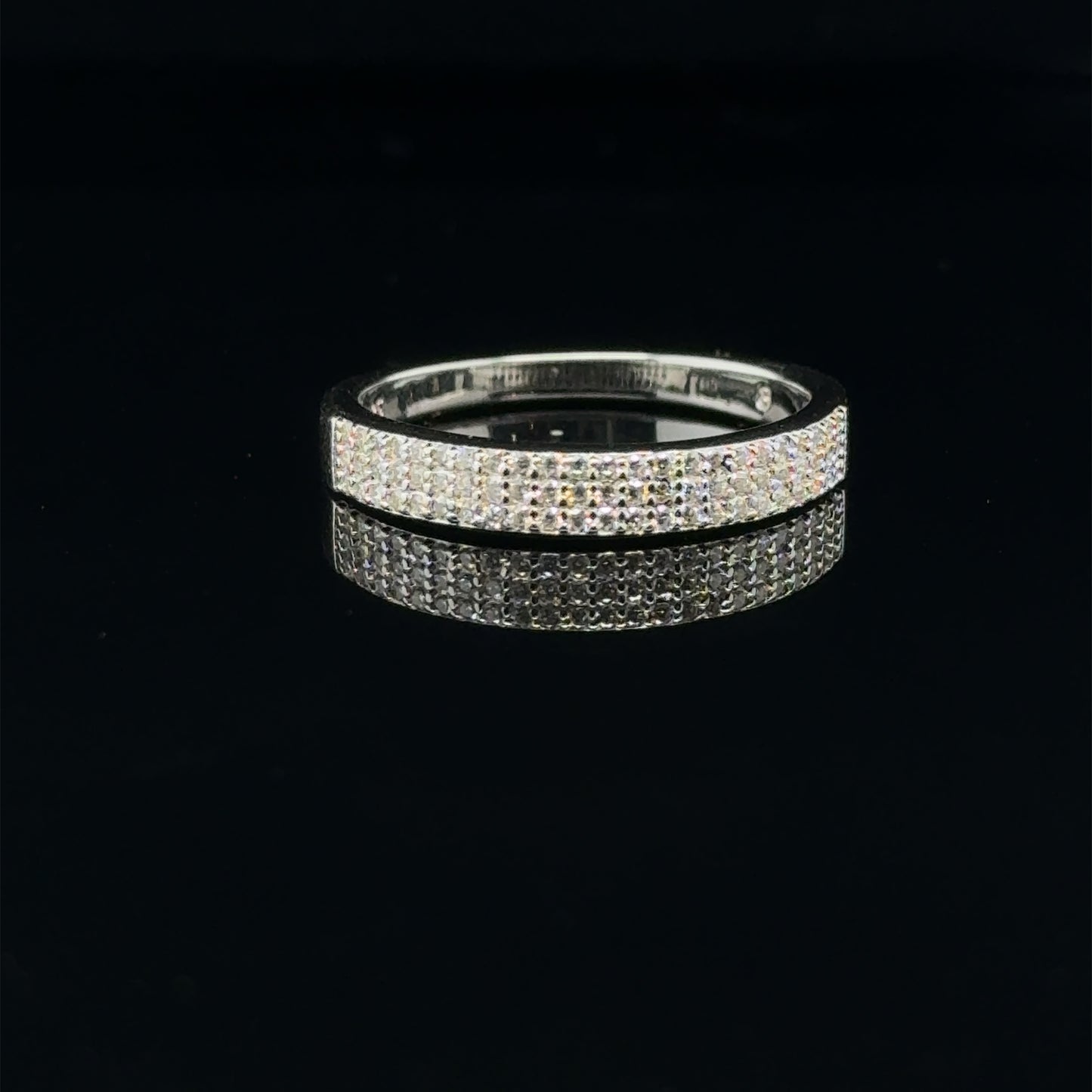 Rihanna Diamond Encrusted Ring, Sterling Silver