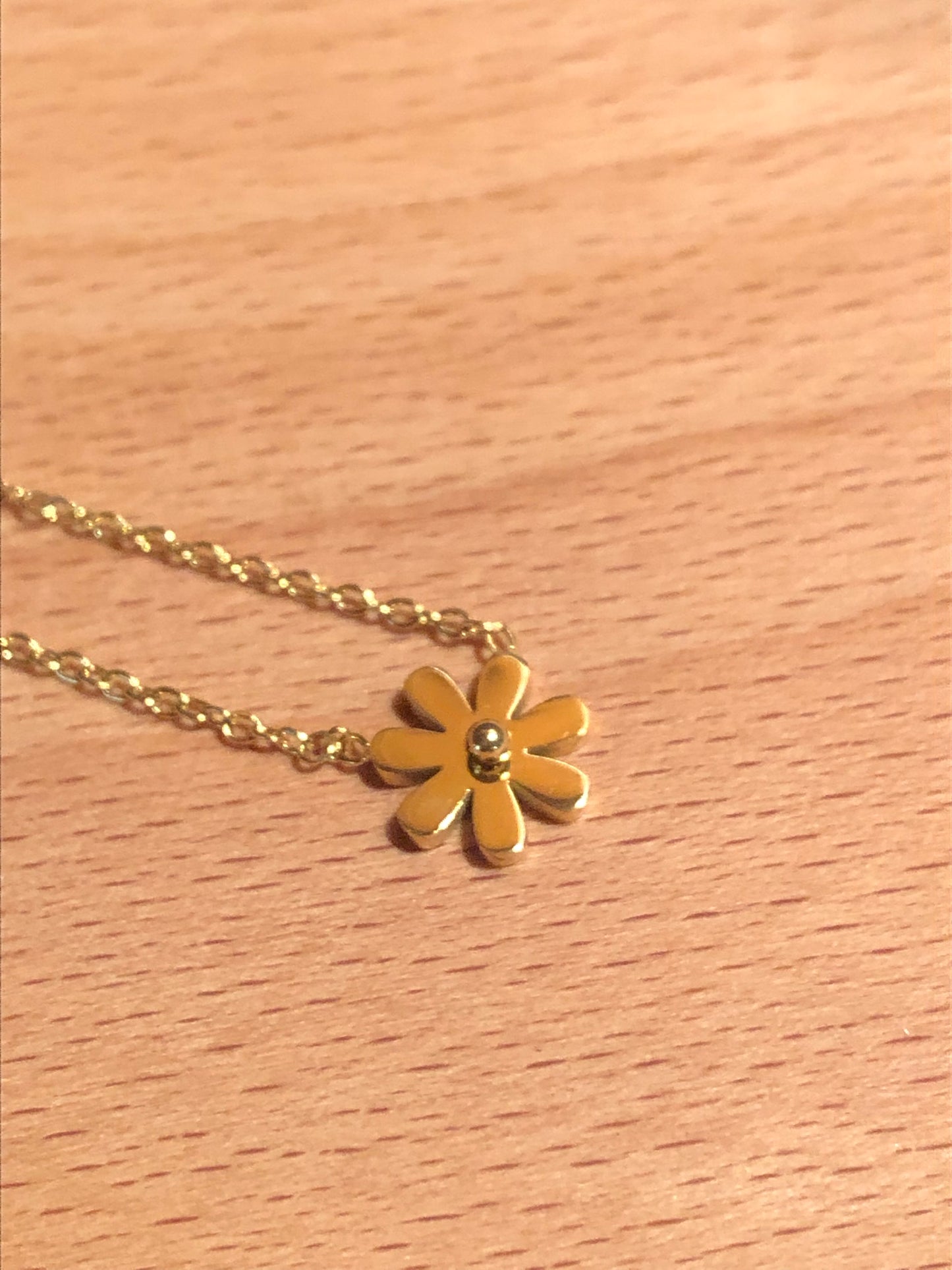 Daisy Chain Necklace 18K Gold Plated, Stainless Steel