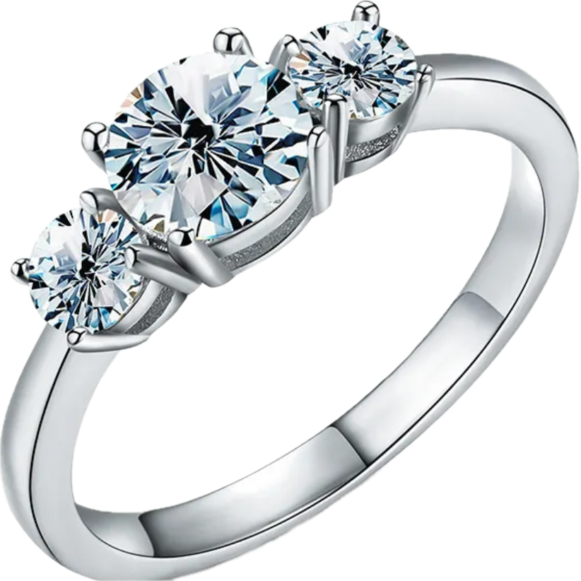 Eternal Love, Moissanite Engagement Ring, Sterling Silver