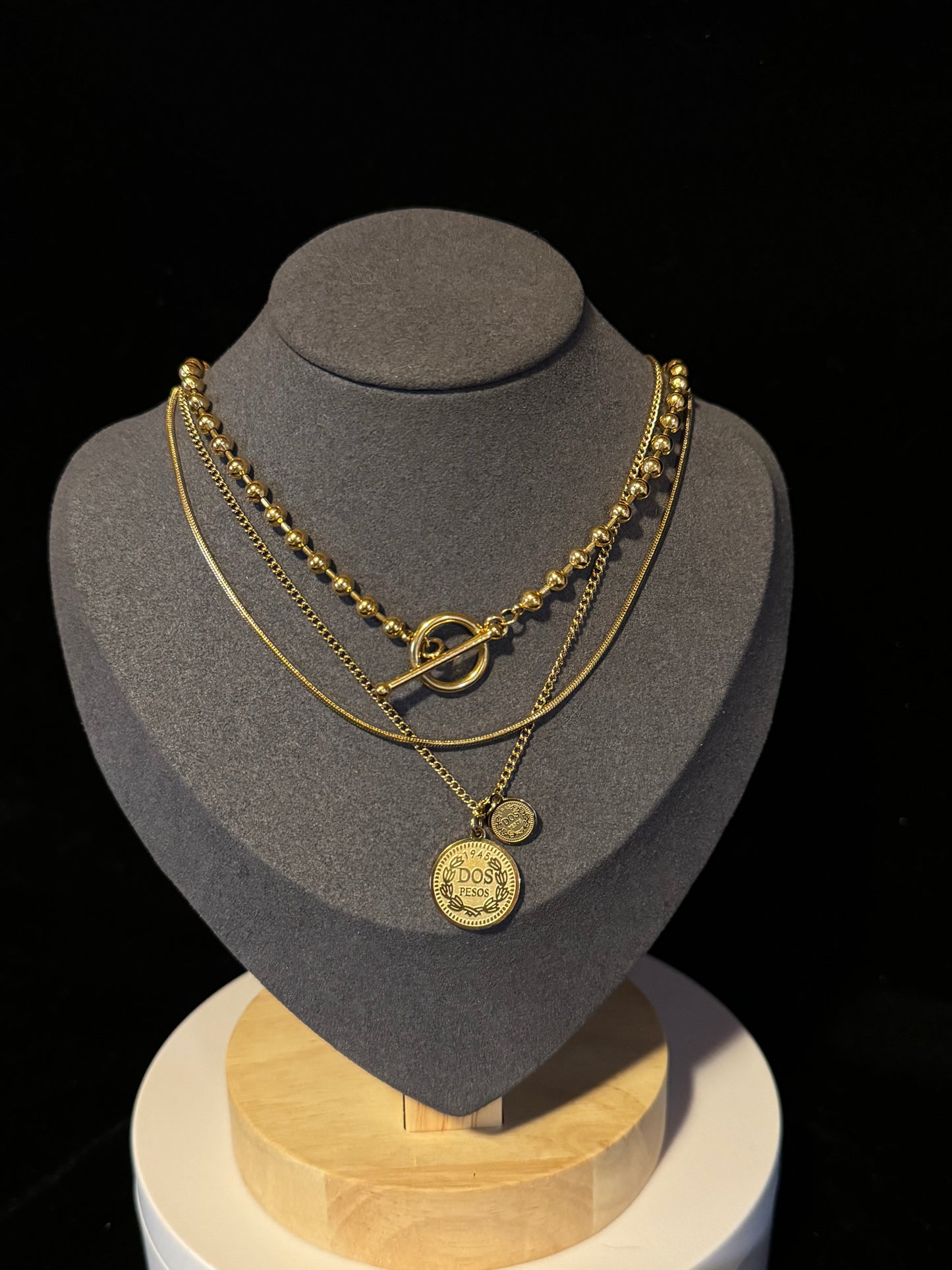 18K Gold Plated Stainless Steel, Coin necklace, Intensity