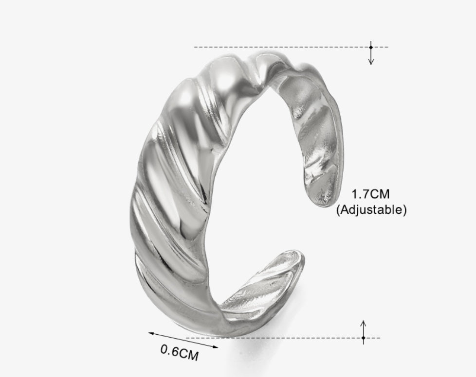 Silver Layla Ring, Stainless Steel