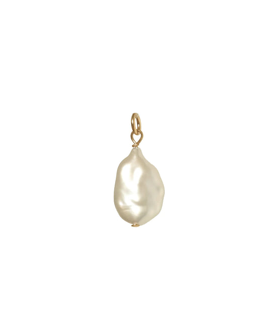 Flat Teardrop Pearl Charm 14K Gold Filled