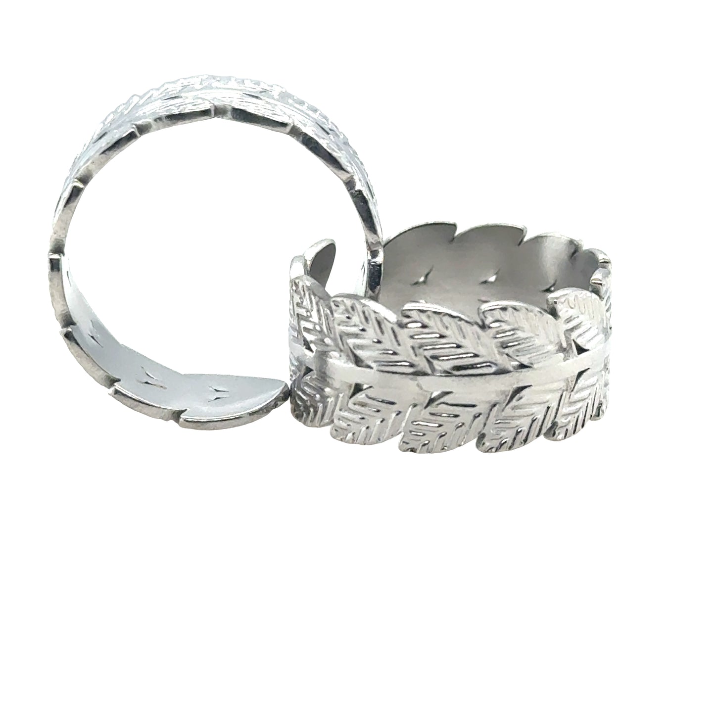 Silver Leaf Ring, Stainless Steel