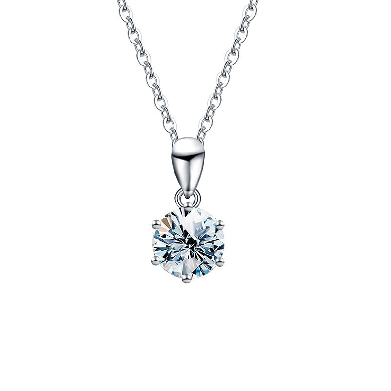 Marilyn White Diamond Pendant Necklace, Sterling Silver