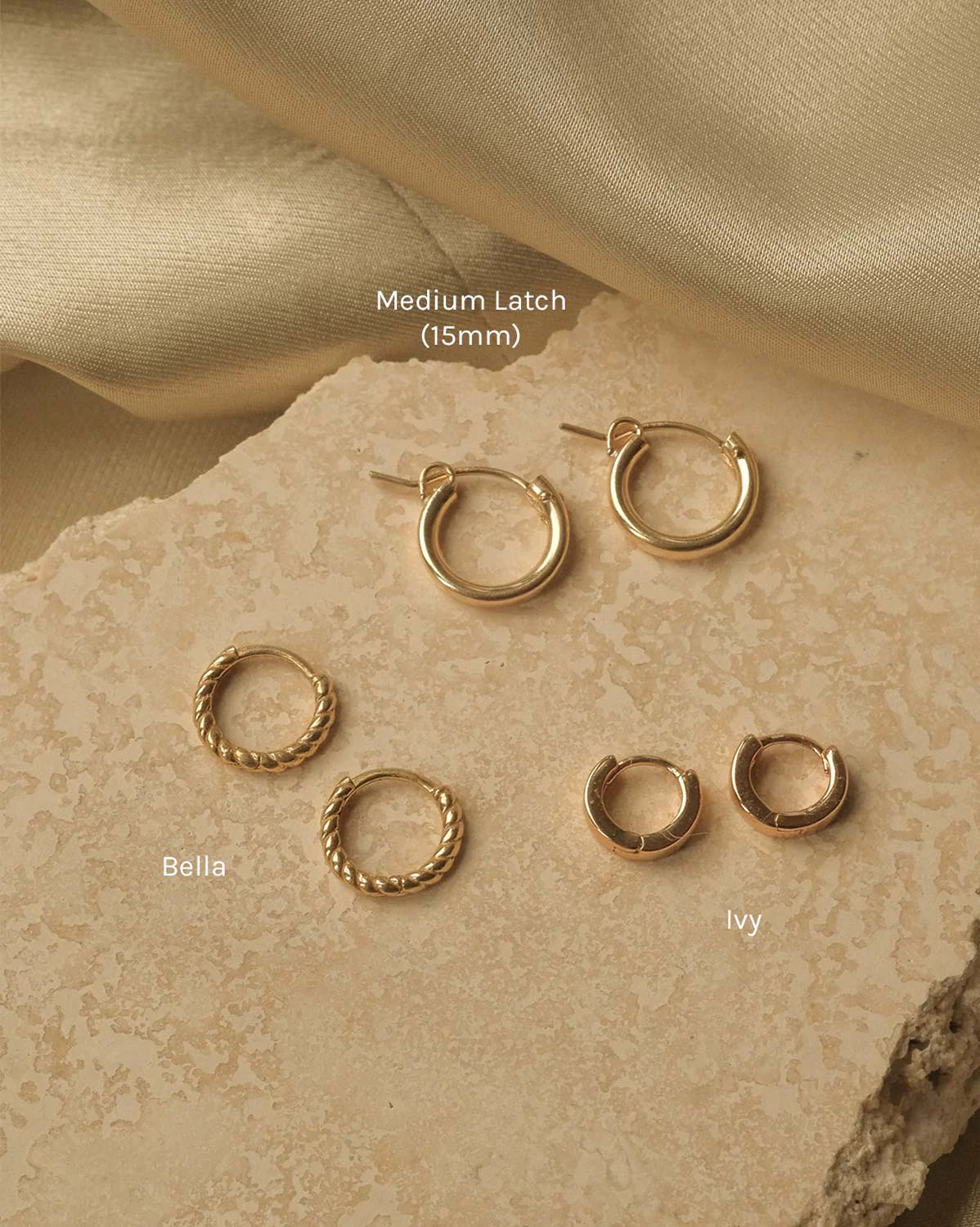 Medium Latch Hoops 14K Gold Fill