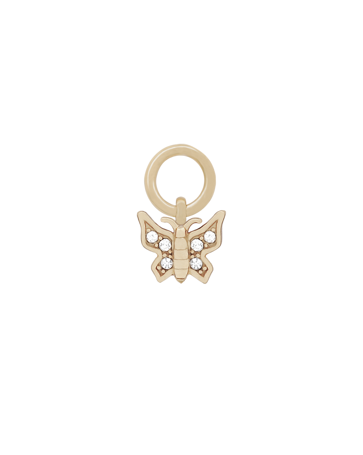 Athalia Butterfly Charm Aiko Heart Hoops - 18K Gold Filled