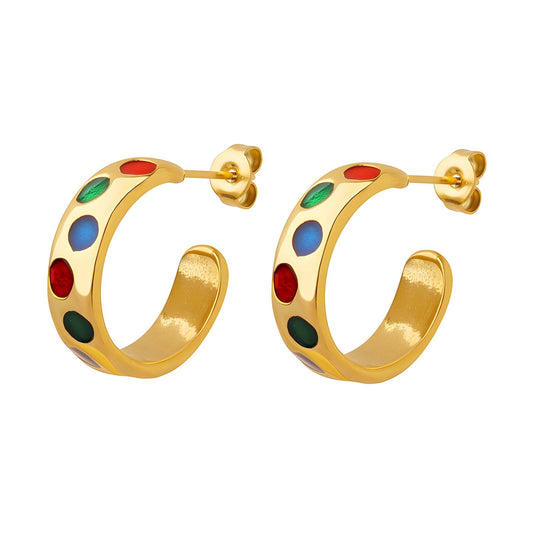 18K Gold Plated Stainless Steel, Joy earrings, Intensity