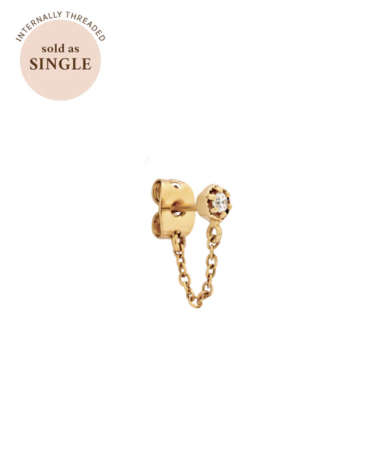 Ingrid Chain Stud 9K Solid Gold