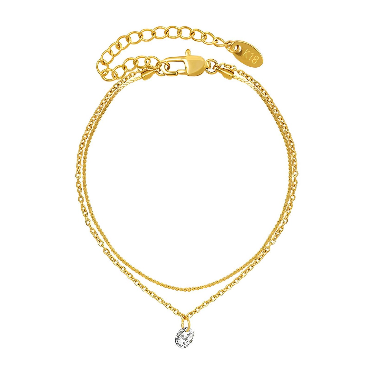 18K gold plated Stainless steel Dainty bracelet, Intensity