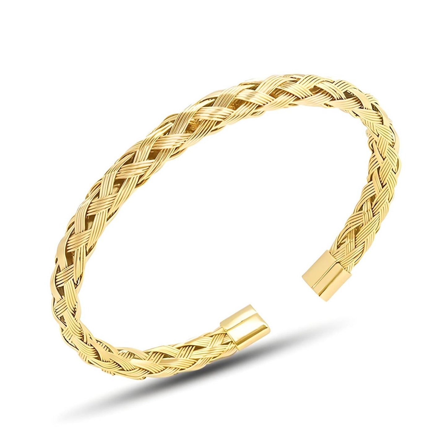 18K gold plated Stainless steel Plaited bracelet, Intensity