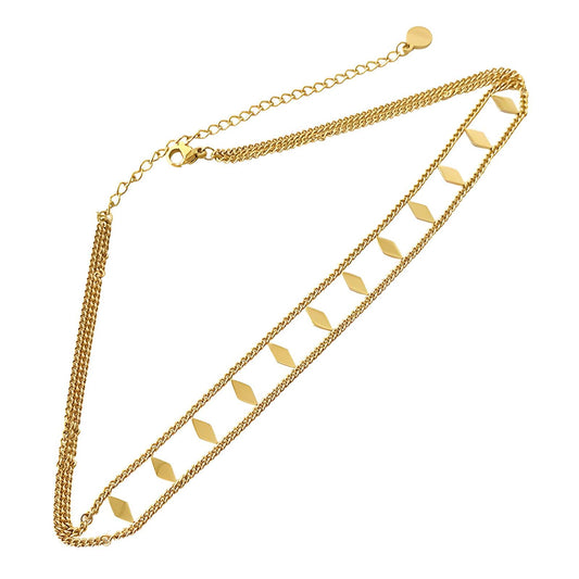 18K gold plated Stainless steel Choker necklace, Intensity