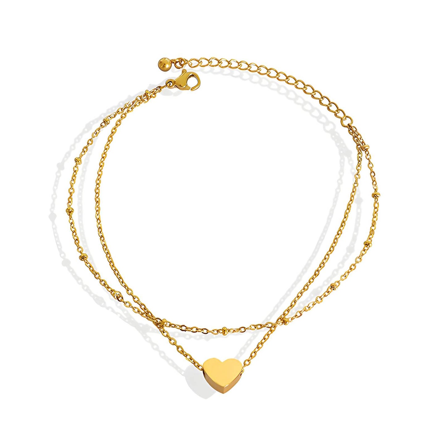 18K gold plated Stainless steel  Heart anklet, Intensity