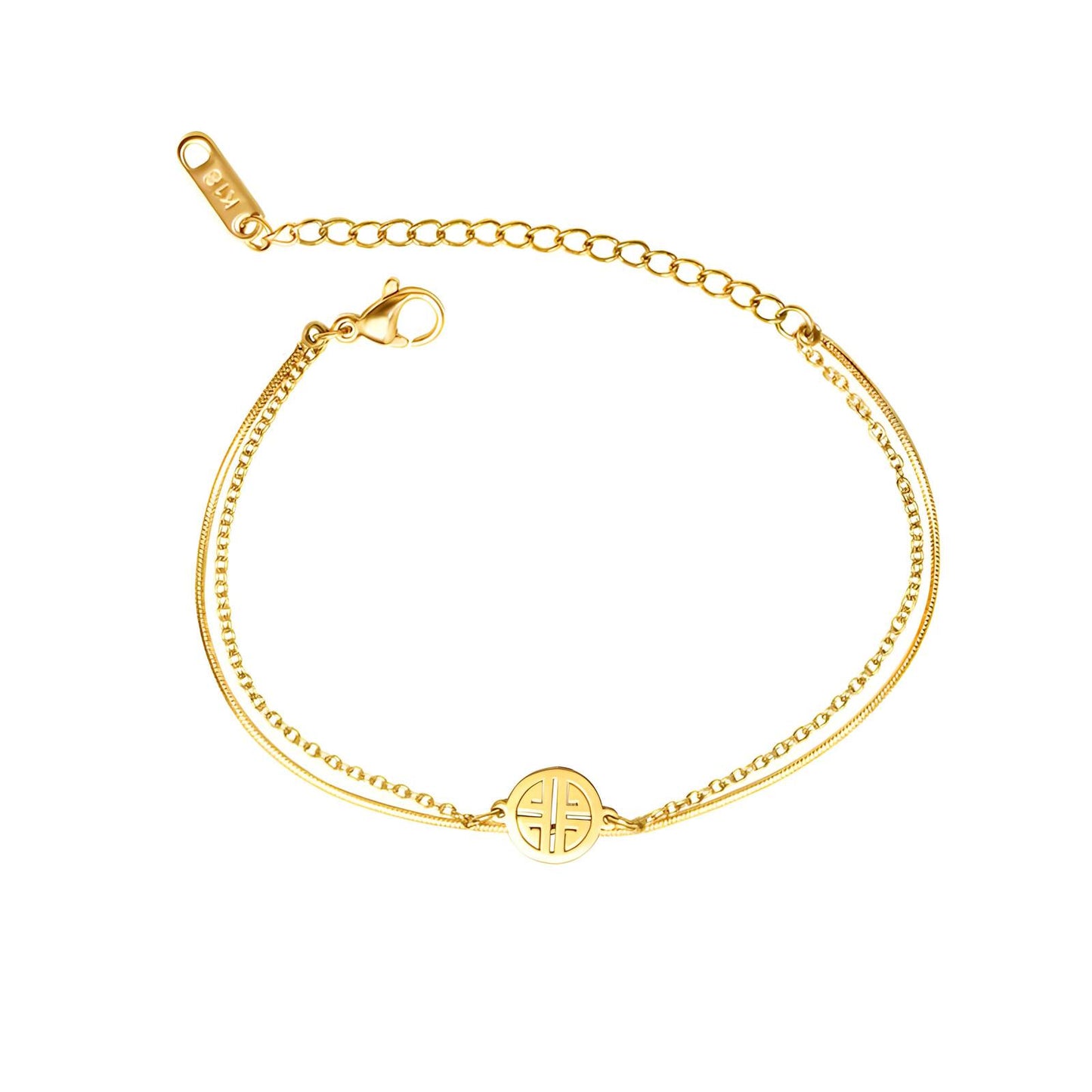 18K gold plated Stainless steel Petite bracelet, Intensity