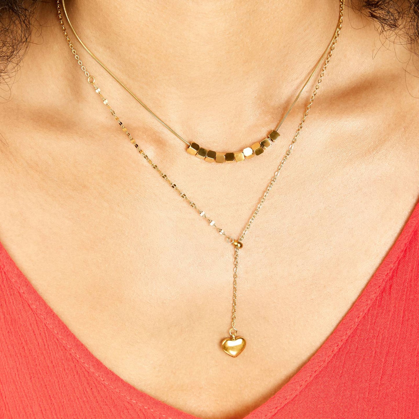 18K gold plated Stainless steel Pipa necklace, Intensity