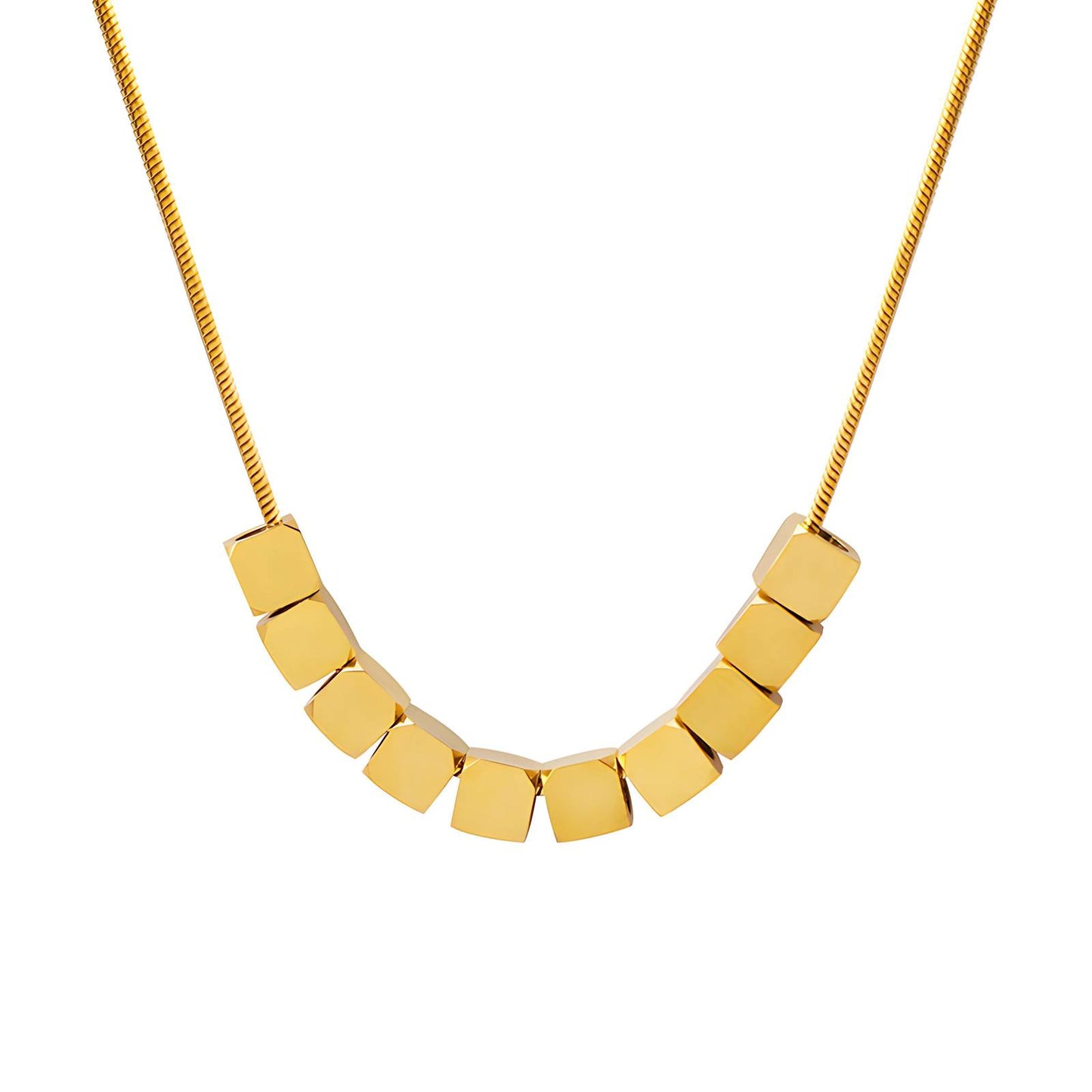 18K gold plated Stainless steel Pipa necklace, Intensity