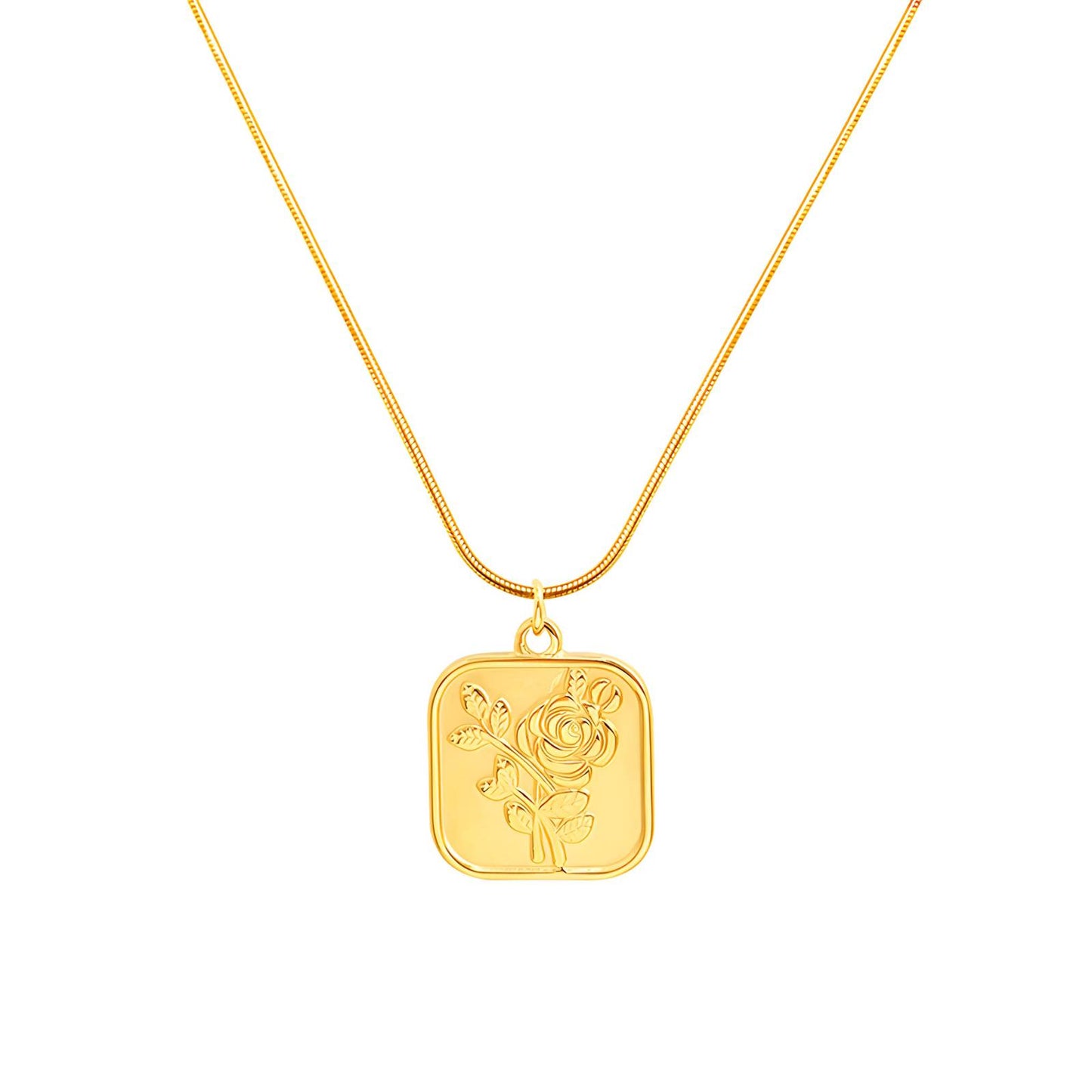 18K Gold Plated Stainless Steel, Rose necklace, Intensity