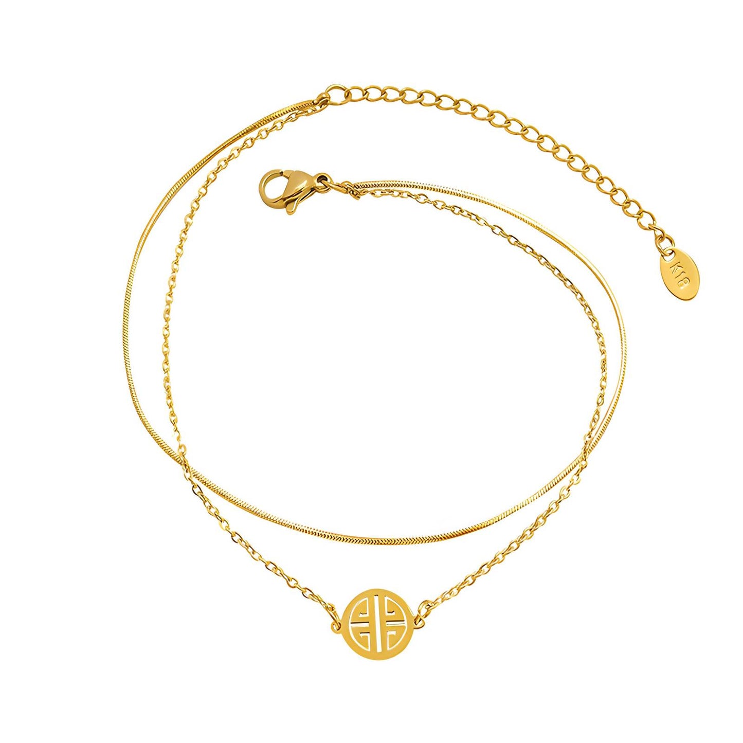 18K Gold Plated Stainless Steel, Petite anklet, Intensity