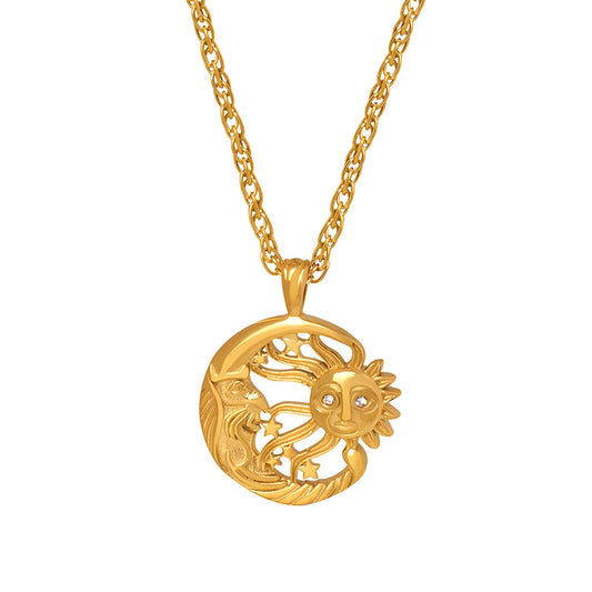 18K Gold Plated Stainless Steel, The Sun necklace, Intensity