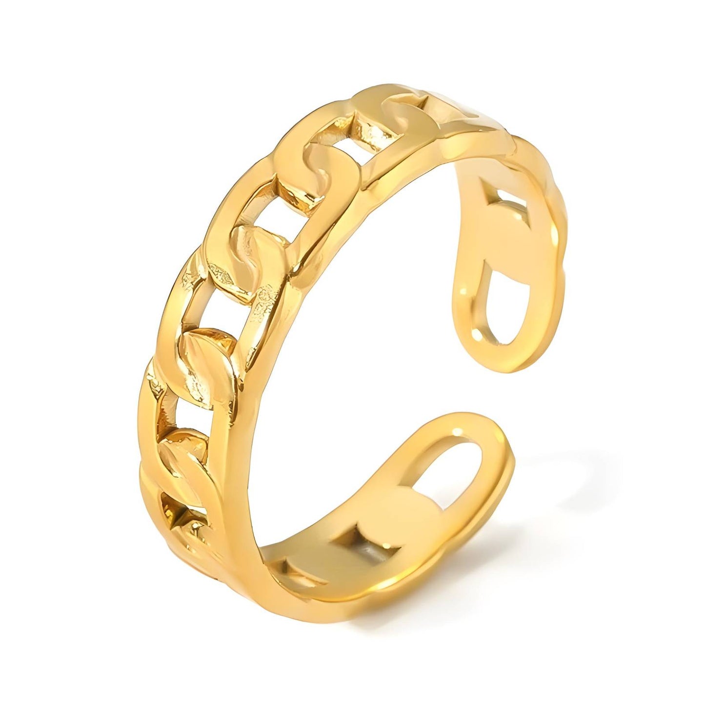 18K Gold Plated Stainless Steel, Caroline finger ring, Intensity