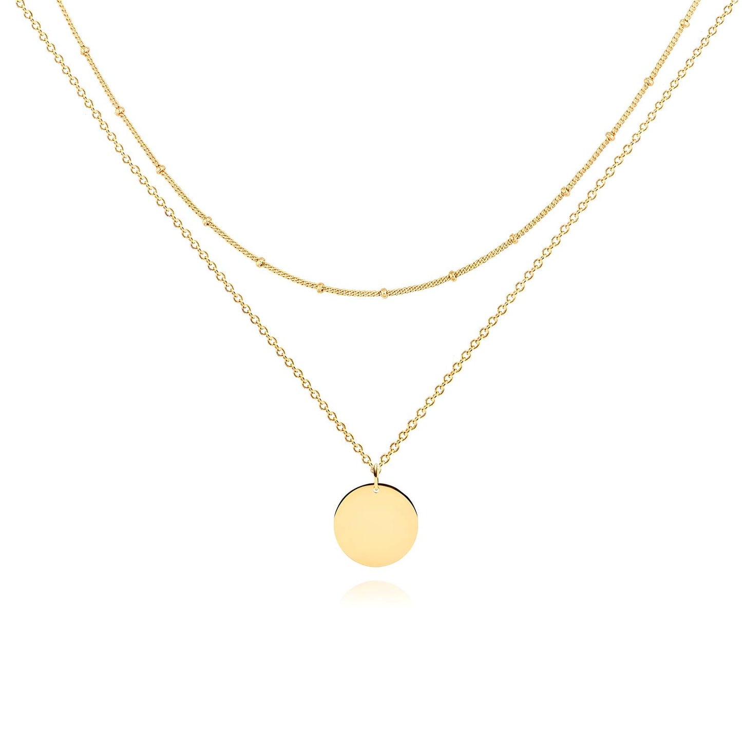 18K gold plated Stainless steel double chain necklace, Intensity