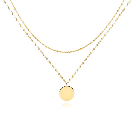 18K gold plated Stainless steel double chain necklace, Intensity