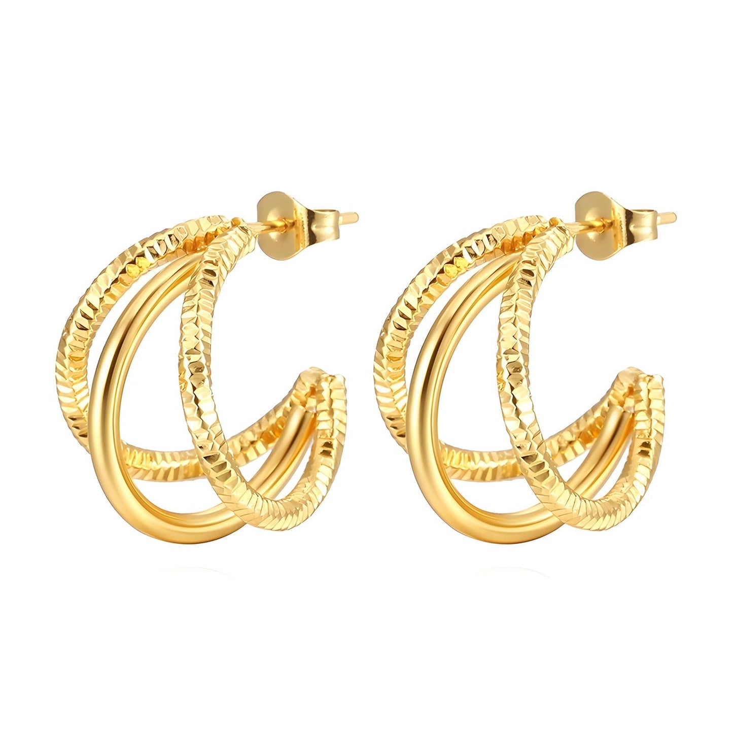 18K Gold Plated Stainless Steel, Emma earrings, Intensity