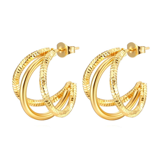 18K Gold Plated Stainless Steel, Emma earrings, Intensity