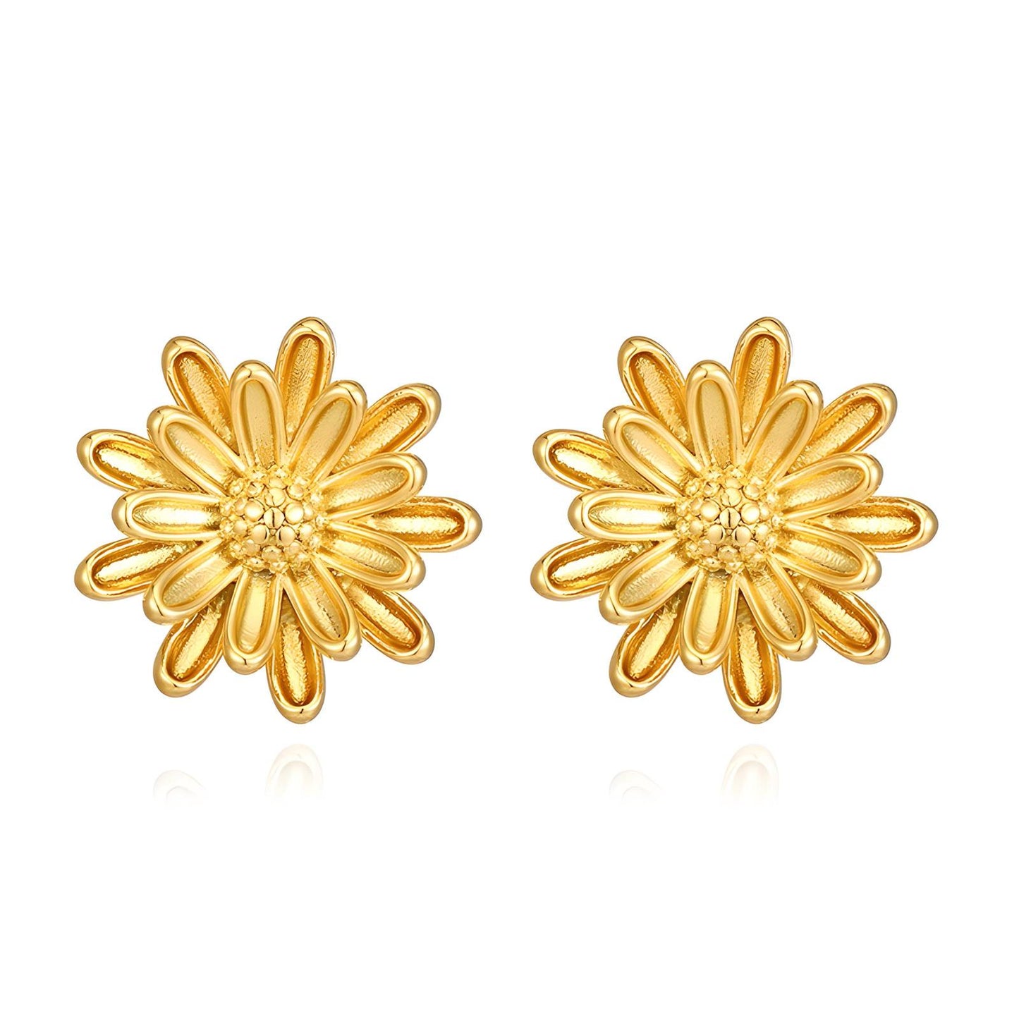 18K Gold Plated Stainless Steel, Flowers earrings, Intensity