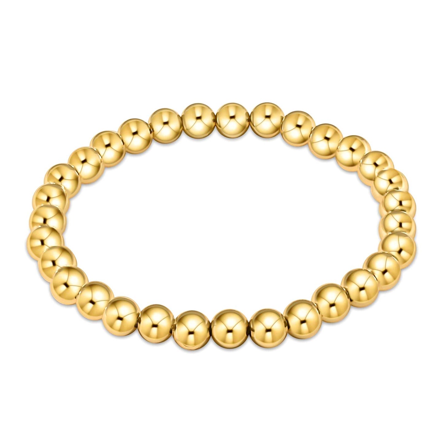 18K gold plated Stainless steel beaded bracelet, .6cm width, Intensity