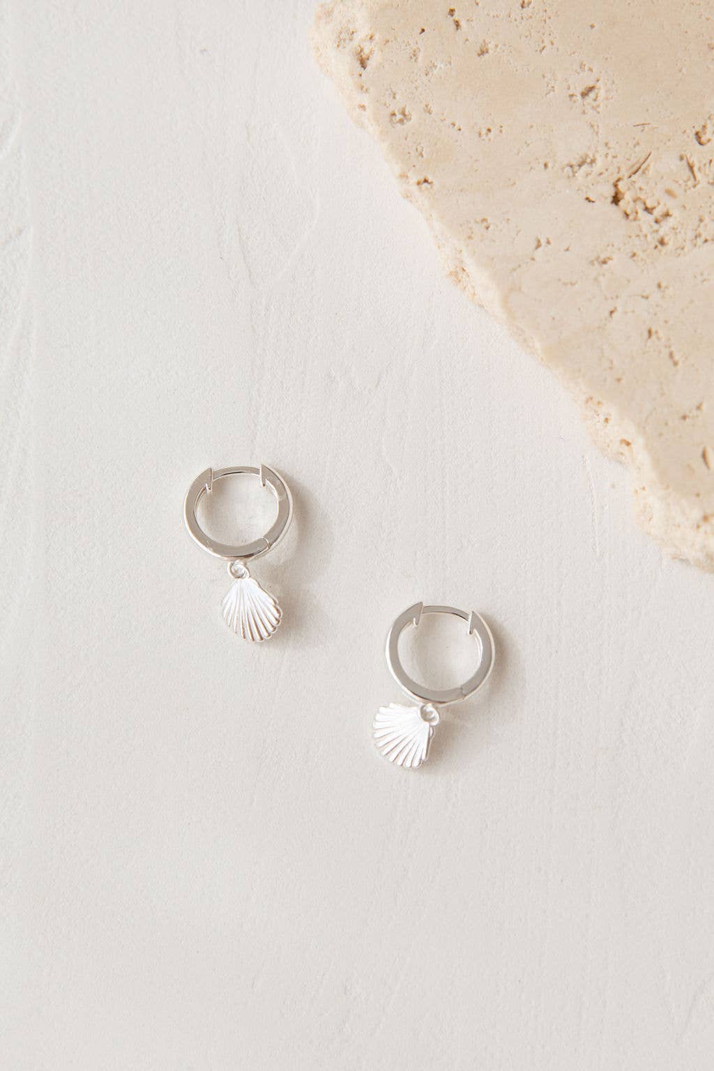 Silver Shell Earrings, .925 Sterling Silver